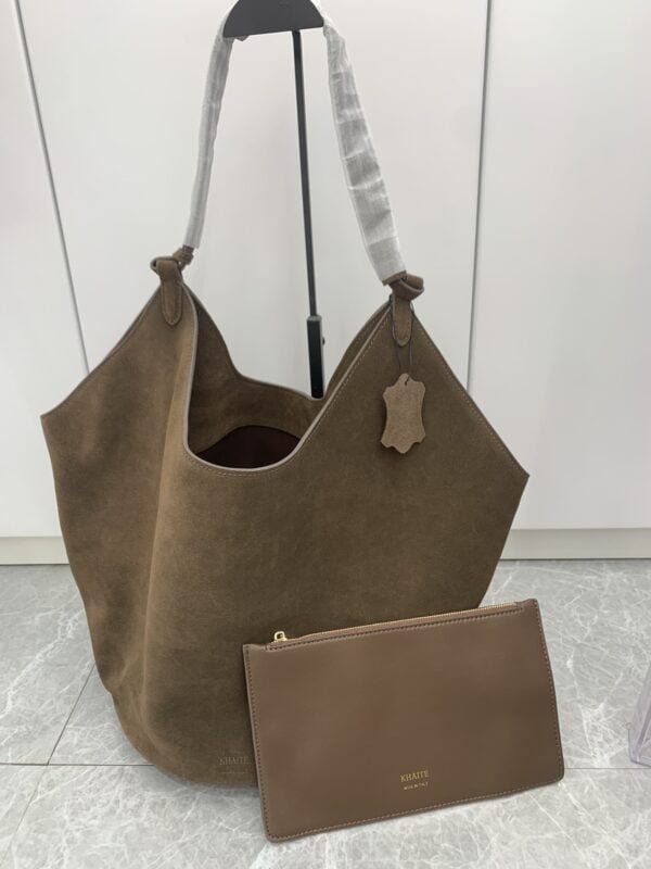 Khaite Lotus Medium Suede Tote Bag from Chic3in (1)